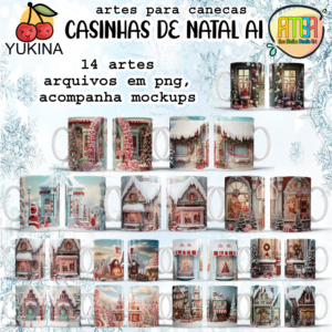 ESTAMPAS Casinhas de Natal Ai CANECAS