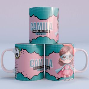 Estampa Caneca Heroinas Cute Volta às Aulas
