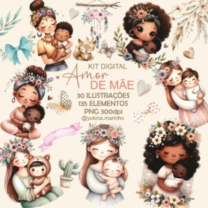 Kit Digital Amor de Mãe Watercollor