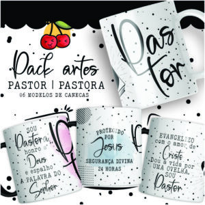 Pack Caneca Pastor/Pastora Minimalista