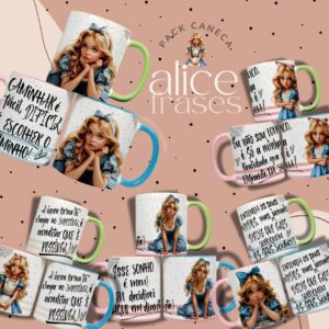 Arte Caneca Alice in Wonderland