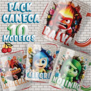 Arte Caneca Divertidamente 3D V1