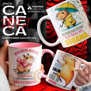 Arte Caneca Capivara Sarcástica