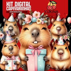 Kit Digital Capivarinha Fofa Aniversário