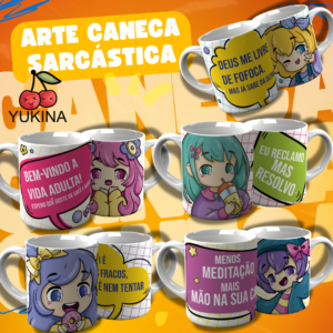 Arte Caneca Sarcástica kawaii