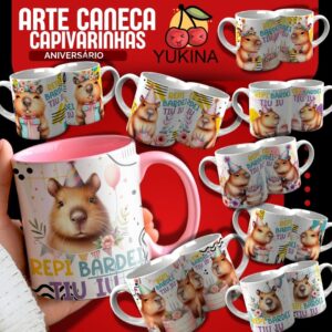 Arte Caneca Capivarinha Fofa Aniversário