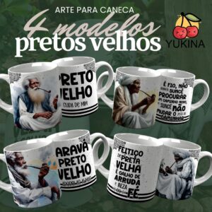 Arte Caneca Preto(a) Velho(a)