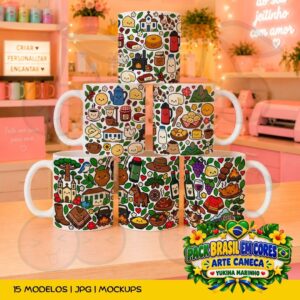 Arte Caneca BRASIL EM CORES
