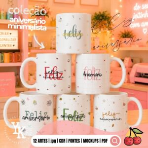 Arte Caneca Aniversário v8