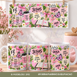 Arte Caneca Fé que Floresce
