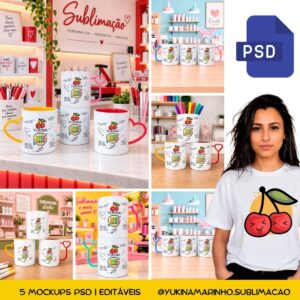 Combo Mockups Caneca Polímero